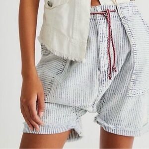 We The Free Striped Women's Shorts with Red Accents waist 16 L18